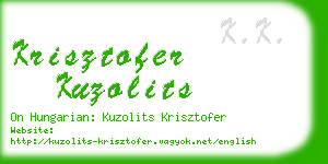 krisztofer kuzolits business card